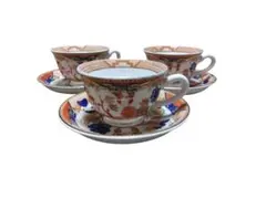 ニッコーダブルフェニックス　レトロなカップ＆ソーサー　3客
