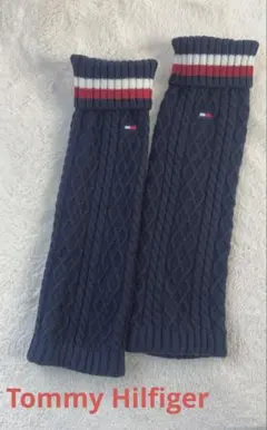 Tommy Hilfigerゴルフ レッグウォーマーネイビー ケーブル編み防寒