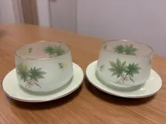 NARUMI フロストガラス ティーカップセット