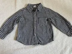 黒と白のチェック柄シャツ 90cm