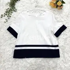 『ensuite』スクエアネックカットソー バイカラー フォーマル キレイめのサムネイル