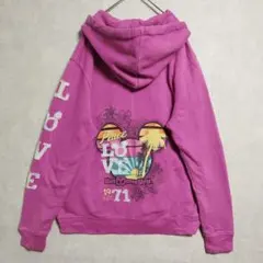 ディズニーパークス ビーチミッキー ジップパーカー XL ピンク 1971