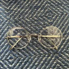 【未使用】ラウンドメタルフレームメガネ　伊達メガネ　TY3524