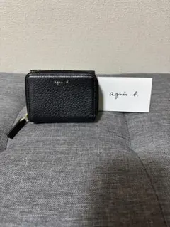agnès b. 三つ折り財布 ブラック×グリーンのサムネイル