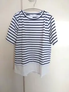 ★新品未使用 タグ付き ★navy ボーダー 半袖カットソーのサムネイル
