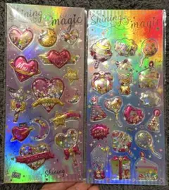 立体キラキラのスパンコールが入ったシャカシャカシール　2枚セット！