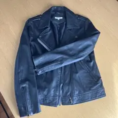 ブラック レザー ライダースジャケット