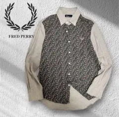 週末限定FRED PERRY フレッドペリー 花柄切り替え 長袖シャツSのサムネイル