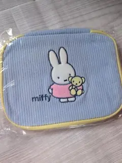 miffy ミッフィー コーデュロイ ポーチ ブルー　新品のサムネイル