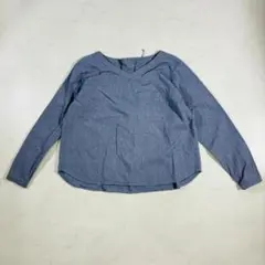 BEAMS BOY シャツ レースアップ シャンブレー ブルー F（E699）のサムネイル