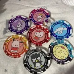 サンリオキャラクター　コイン型アクリル　めじるしアクセサリー　キティちゃん