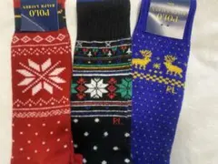 ポロラルフローレンの メンズ用 ウールソックス 3足セット26〜28cm、新品