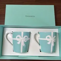 【新品未使用】Tiffany & Co. リボンデザインマグカップ2個セット
