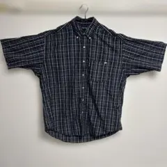 NAUTICA シャツ　ツイルタッタソールチェックSSシャツ　紺色