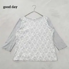 D8-3647　カットソー　七分袖　コンビネーションレース　M【good day