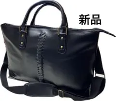 新品 合皮 2wayトート ビジネスバッグ 黒