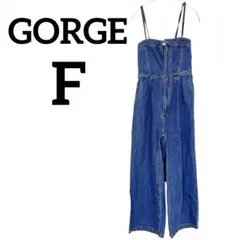 GORGE【F】ゴージ デニムサロペット ワイドパンツ オールインワン ブルー
