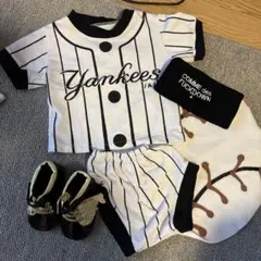 野球フォト用 ベビー服セット 帽子・靴付き