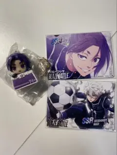 ブルーロック　御影玲王　凪誠士郎　カード　きゃらっくおでかけフィギュア