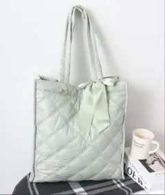 FUNALIVE サテンリボン キンブレ トートバッグ　グリーン　推しトート