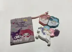 산리오 リトルツインスターズ キキララ小物入れ 巾着セットマイメロ 쿠로미