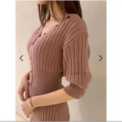 snidel フロントボタンニットワンピース