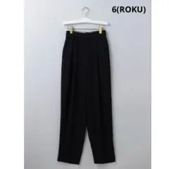 美品✨6(ROKU)ジョーゼット テーパード タックパンツ ブラック 32