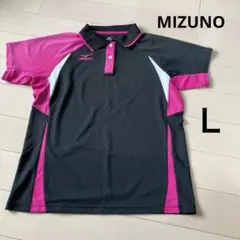MIZUNO テニス　バトミントン　黒　ピンク　ポロシャツ半袖　Ｌサイズ