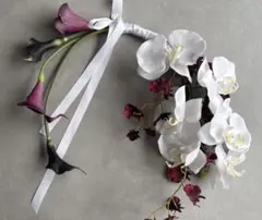 胡蝶蘭 バレリーナブーケ＆ブートニア　アーティシャルフラワー【結婚式】