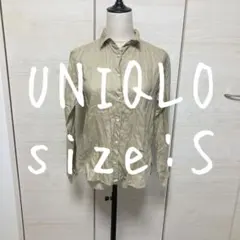 UNIQLO　ユニクロ　プレミアムリネンシャツ　S ベージュ　414169 長袖