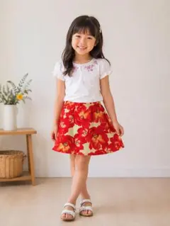 #OLD NAVY ⭕️120cm赤花柄スカートのサムネイル