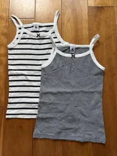 プチバトー ストライプ ノースリーブタンクトップ 8歳128センチ