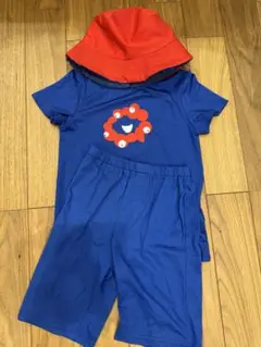 ミャクミャク　ミャクミャクコーデ　青　Tシャツショートパンツ　キッズ
