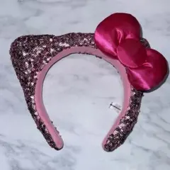 ユニバ　キティ　カチューシャ　ピンク　スパンコール　キラキラ　かわいい