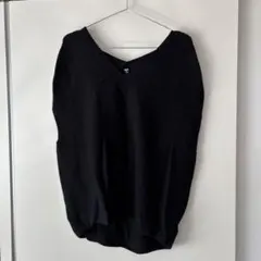 ブラック ノースリーブ ニット XL