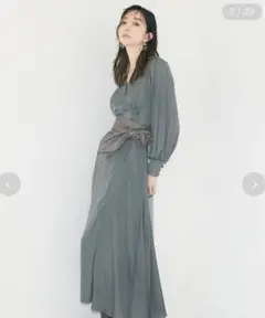 FRAY I.D レザーベルテッドカシュクールワンピース