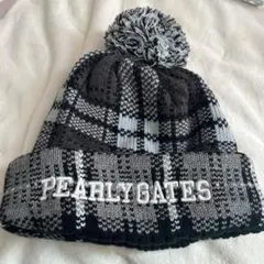 PEARLY GATES チェック柄ニット帽
