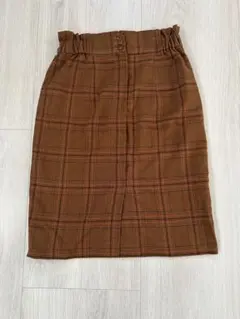 ブラウン系チェック タイトスカート