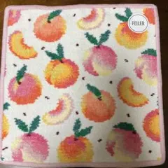 【完売品】フェイラー　ハンカチ　ピーチドット FEILER 桃　フルーツ