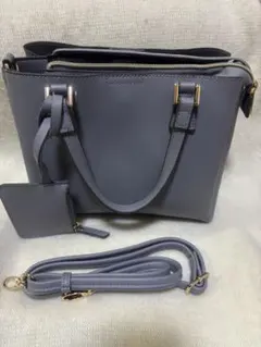 グレー 合成皮革 ハンドバッグ　ハニーズ