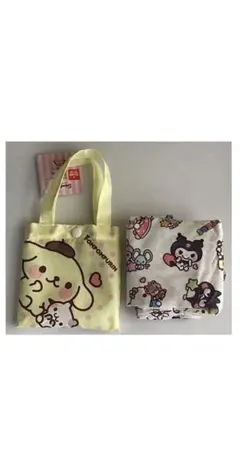 ロナ　サンリオ ポムポムプリン エコバッグ 収納ポーチ付き