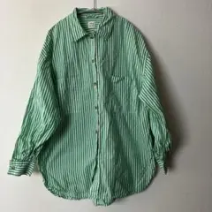 アングリッド ボーダーシャツ グリーン　フリー