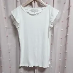 ロペピクニック 袖、裾フリル レースタンク 白 ラブリー 姫ギャル