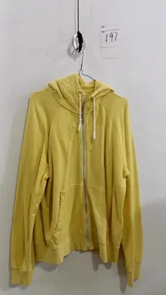 イエローフルジップパーカー