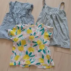 レモン柄　ノースリーブ　Tシャツ　90 95　80　夏