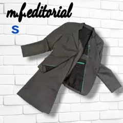 【美品】m.f.editorial グレー ストライプ スーツ S タカキュー