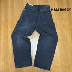 H&M BAGGY デニムパンツ ブラック 29/30バギー古着のサムネイル