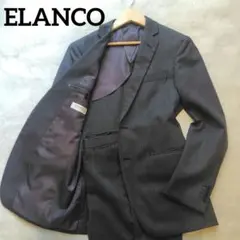 SUIT COMPANY ビジネススーツ　ELANCO ヘリンボーン　グレー　M