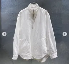 H beauty&youth ホワイト ハーフジップデニムプルオーバー S