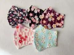 SALEハンドメイド 和柄インナーマスク　５枚セット